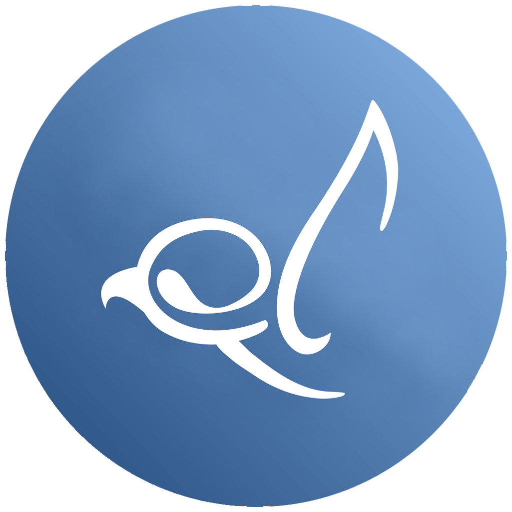 eyas landing bird in blue circle